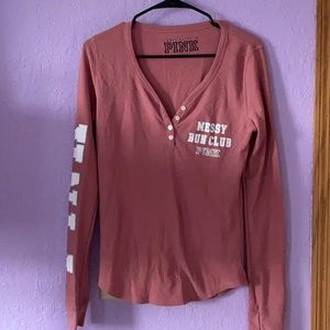 Victoria’s Secret PINK messy bun club henley